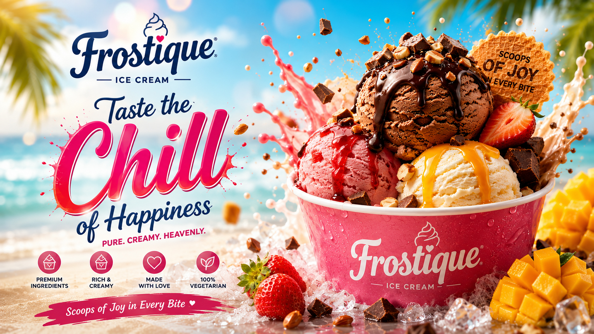 Ice cream banner design showcase